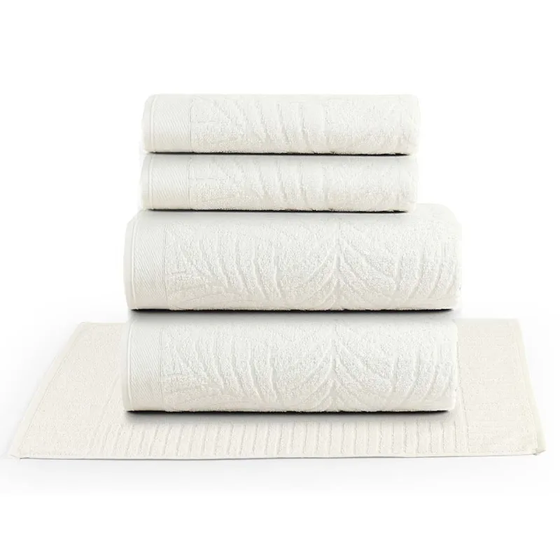 Jogo de Banho Toalhas Numa 100% Algodão Fio Penteado Macio 05 Peças Natureza - Off White