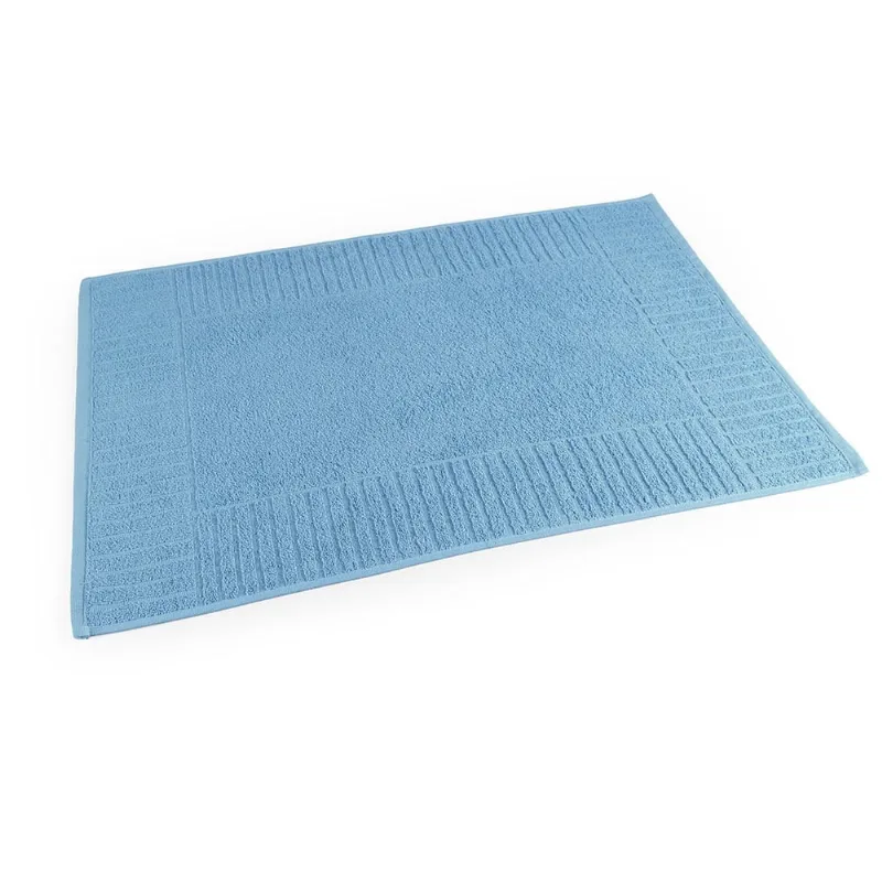 Tapete De Banheiro Piso Charm 75x50cm Algodão 600g/m² 01 Peça - Azul Cristal