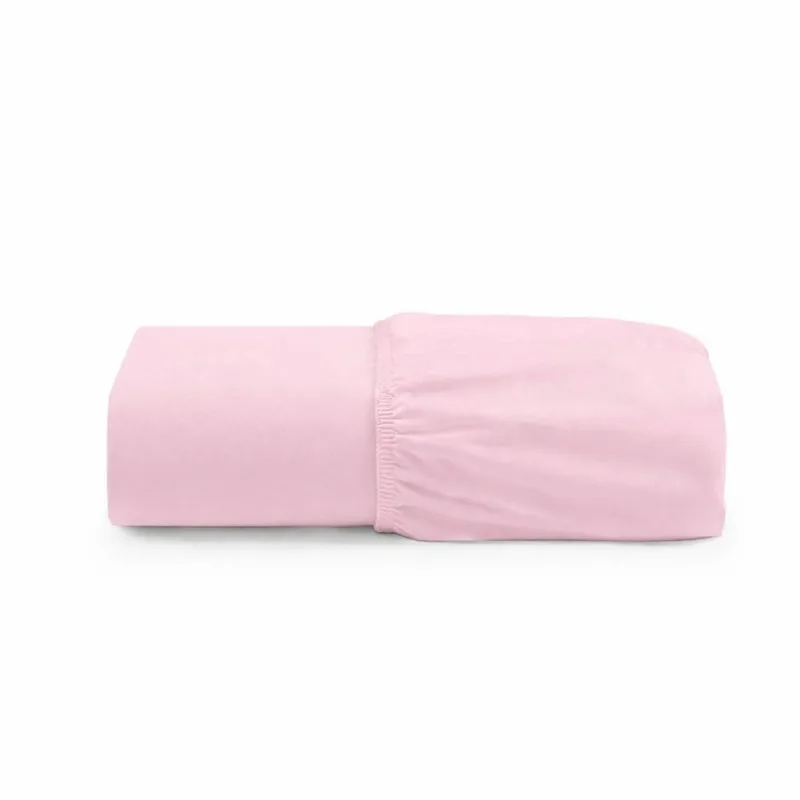 Lençol de Baixo Casal King Avulso Com Elástico Iris Micropercal 600 Fios Premium - Rosa