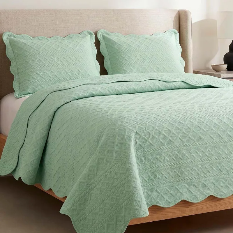 Kit Cobre Leito Beline Matelassê 3 Peças Verde Clara Luz Decora