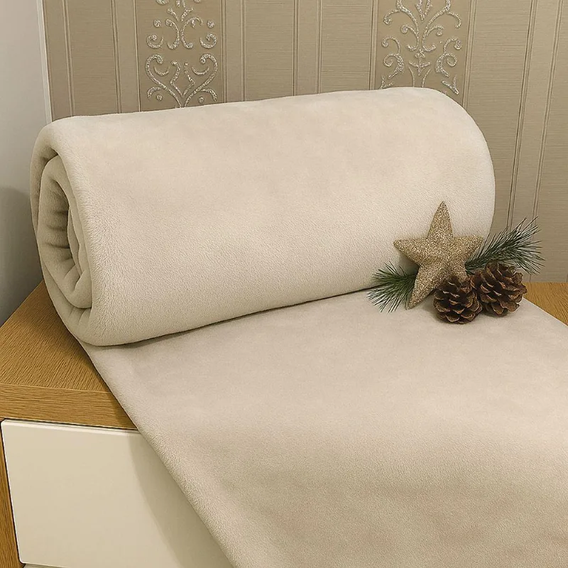 Cobertor Manta Aconchego Queen Ultrasoft Dupla Face - Palha - 100% Poliéster