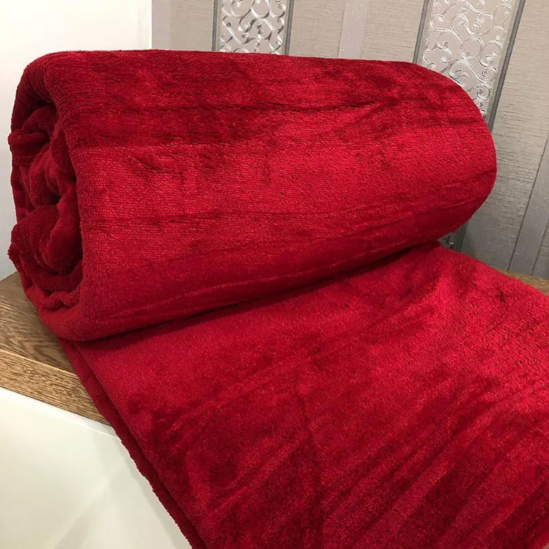 Cobertor Manta Aconchego Queen Ultrasoft Dupla Face - Vermelha - 100% Poliéster