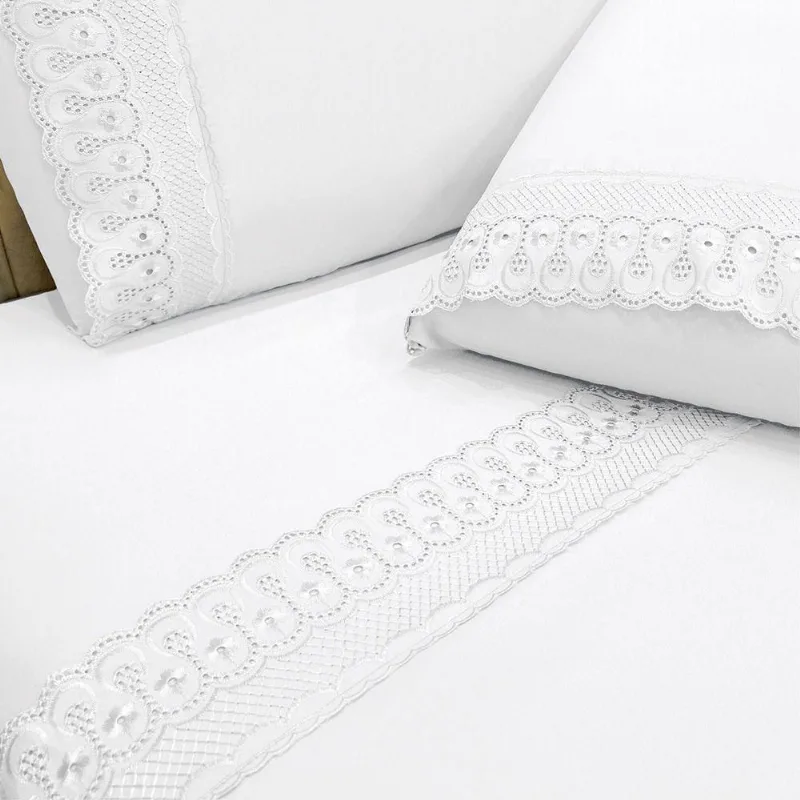 Jogo De Cama Lençol Queen D Mais 4 Peças - Branco - 100% Poliéster