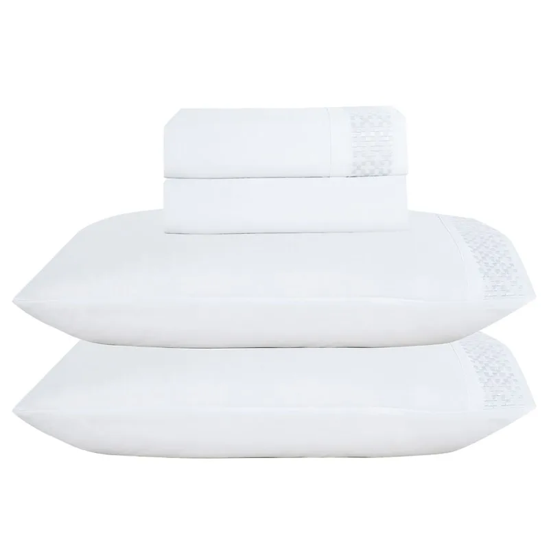 Jogo de Cama Lençol King Eclipse 4 Peças - Branco - 100% Poliéster