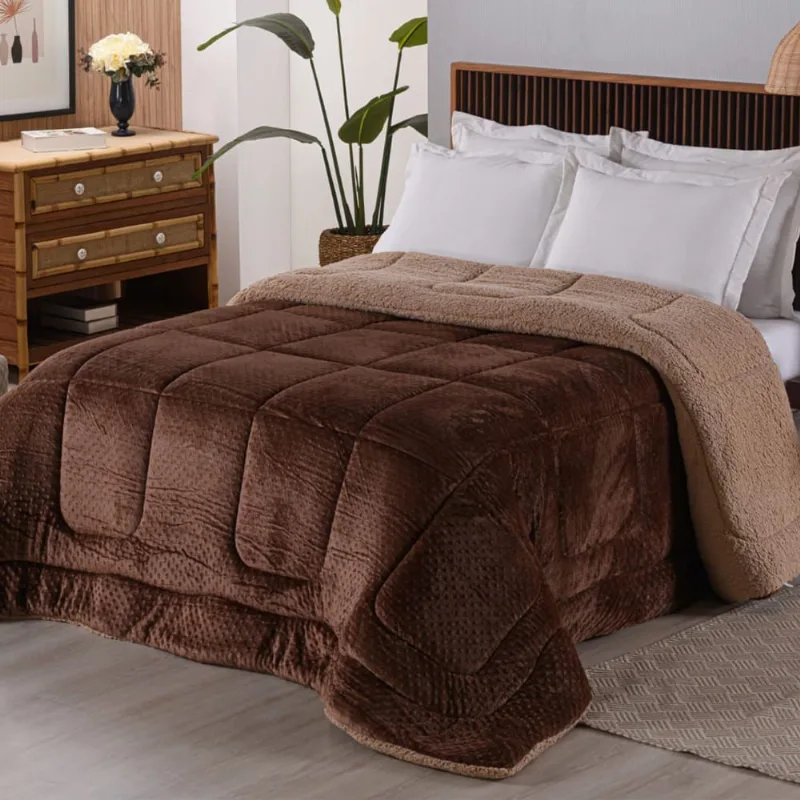 Edredom Coberdrom Phoa Especial Pesado Queen - Terracota - 100% Poliéster