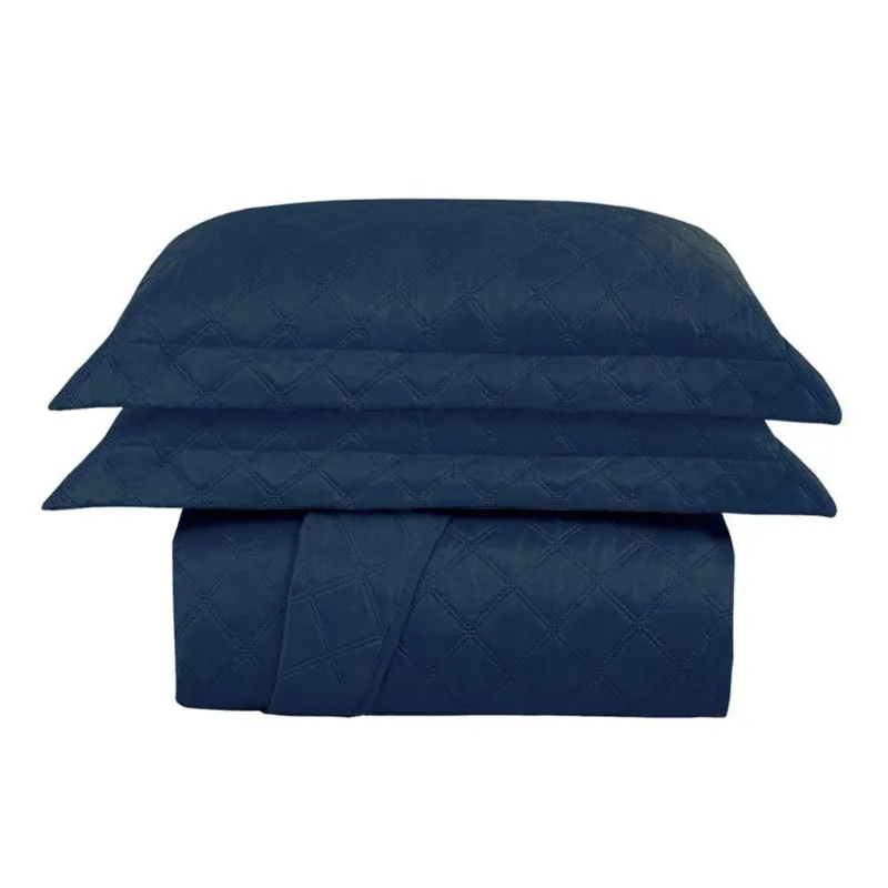Colcha Cobre Leito Domus Casal 3 Peças Matelassê Micropercal Marinho Top Chick - Top Chick - Cama, Mesa E Banho