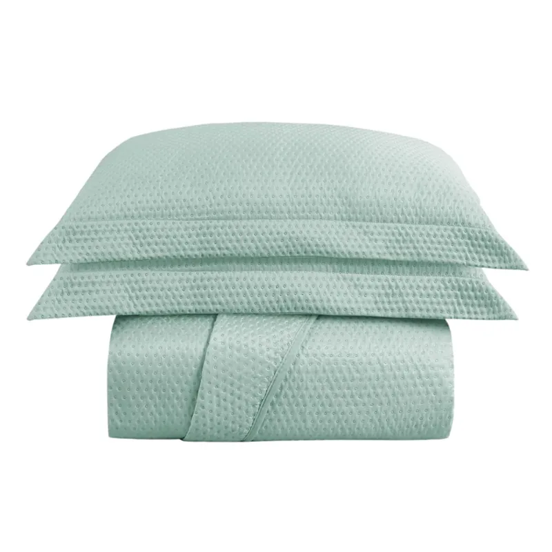 Cobre Leito Colcha King Domus Dupla Face 03 Peças - Verde - 100% Poliéster