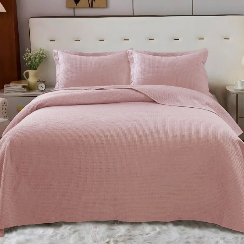 Cobre Leito Colcha Sublyme Queen 3 Peças - Rosê - 100% Poliéster