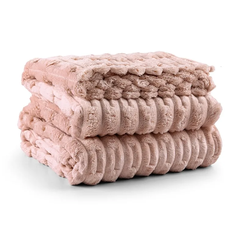 Cobertor Coberta Popcorn Queen Ultrasoft Alto Relevo Dupla Face - Blush - Casa Show Enxovais - Cama, Mesa E Banho