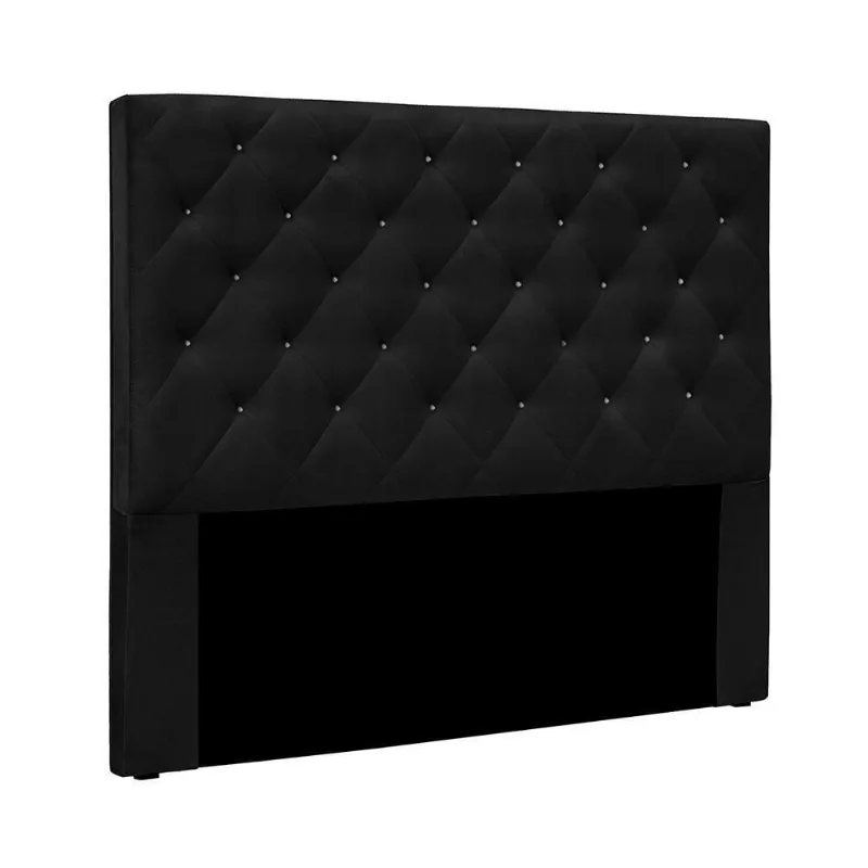 Cabeceira Solteiro Dora 90cm para Cama Box Estofada Estrutura MDF-MDP Suede Preto Loja Sheep