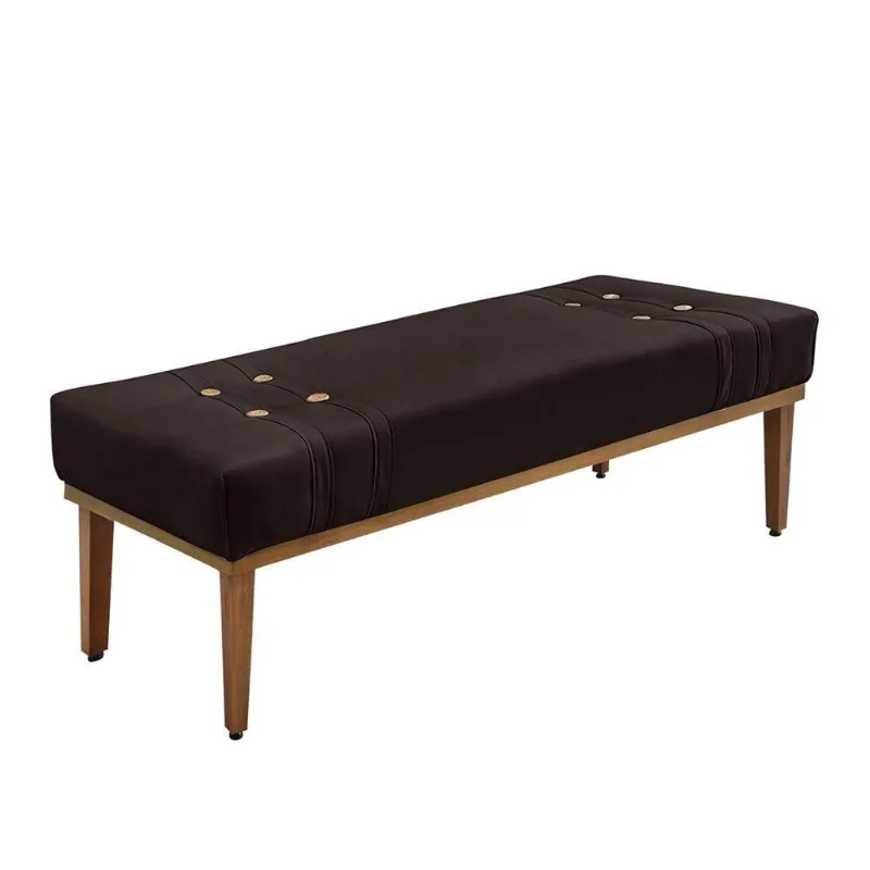 Calçadeira Recamier Casal Cléo 140cm Suede Marrom Loja Sheep