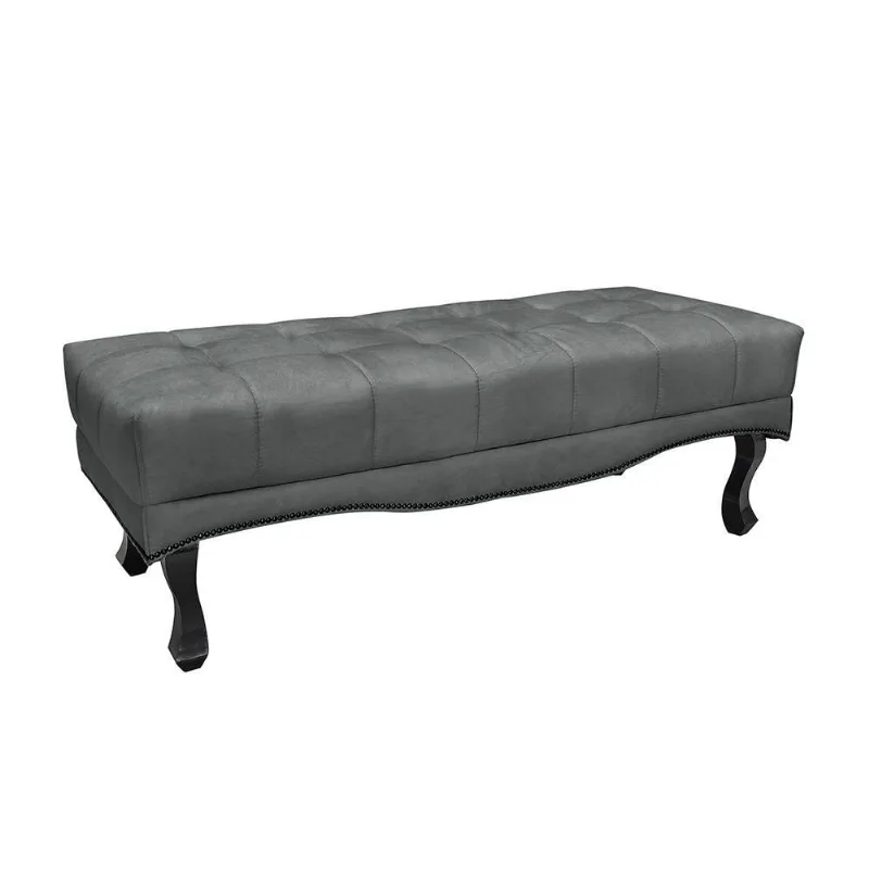 Calçadeira Recamier Casal King Alba 195cm Veludo Cinza Loja Sheep