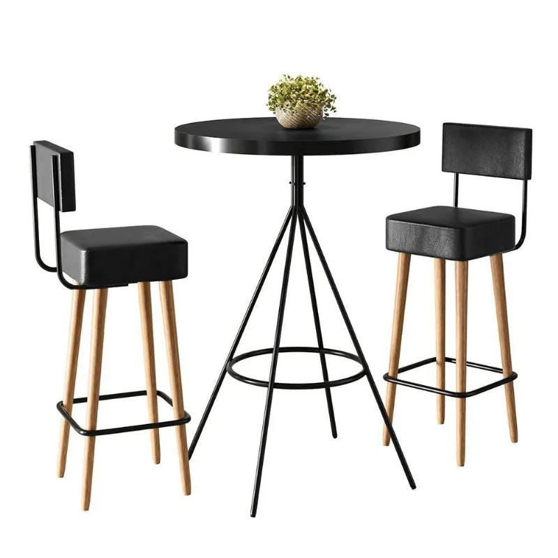 Conjunto Mesa Bistrô Viena 2 Lugares Tampo MDF Couríssimo Preto 60cm Loja Sheep