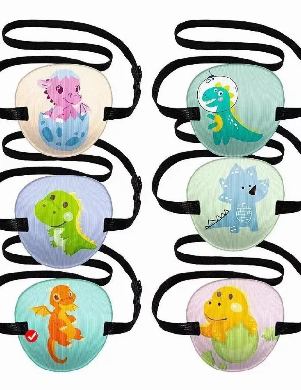 Tapa Olho Pirata Dinossauro Ajustável - Violeta