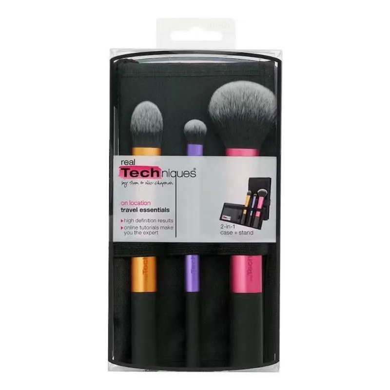 Kit Real Techniques Travel Essentials 3 Pincéis + Case Stand