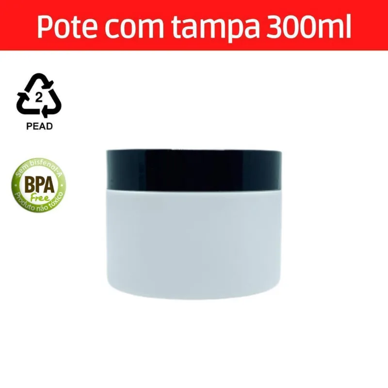 10 Frascos 300Ml C Tampa Vazio Creme Para Cabelo Hidratante