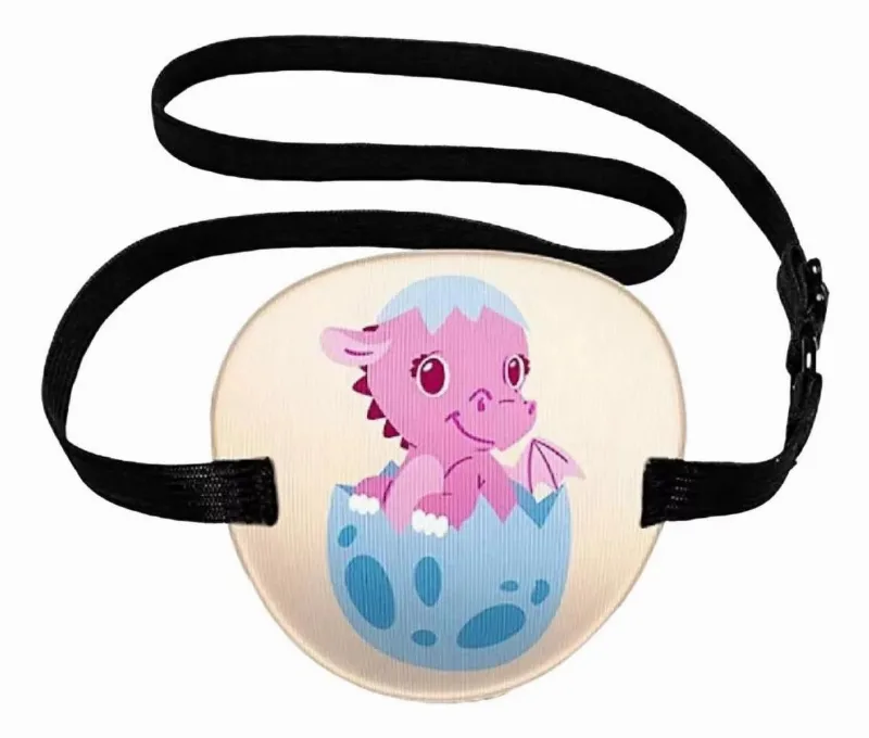 Tapa Olho Dinossauro Rosa - Alça Elástica - 01 Unidade
