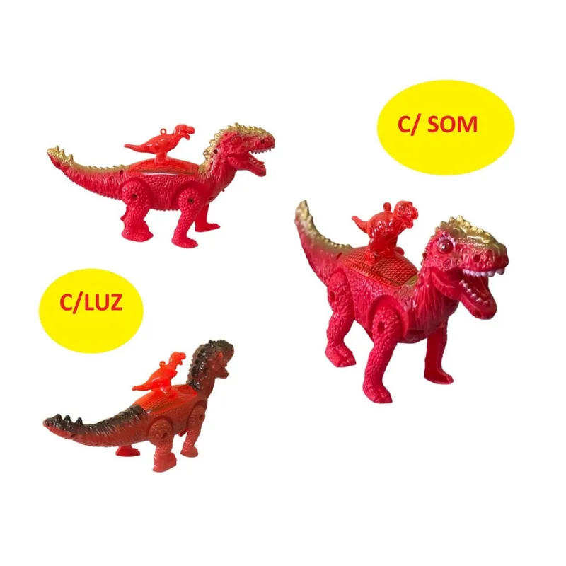 Brinquedo Infantil Dragão Musical que Anda c/ Som e Luz