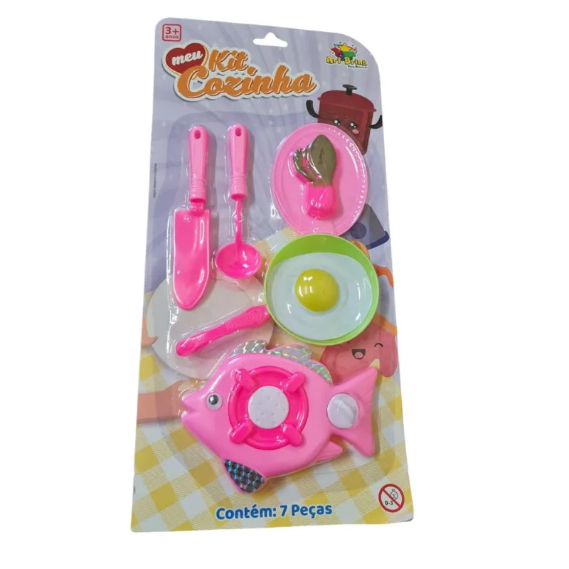 Kit Cozinha Brinquedo Infantil Com 7 Itens Faz de conta