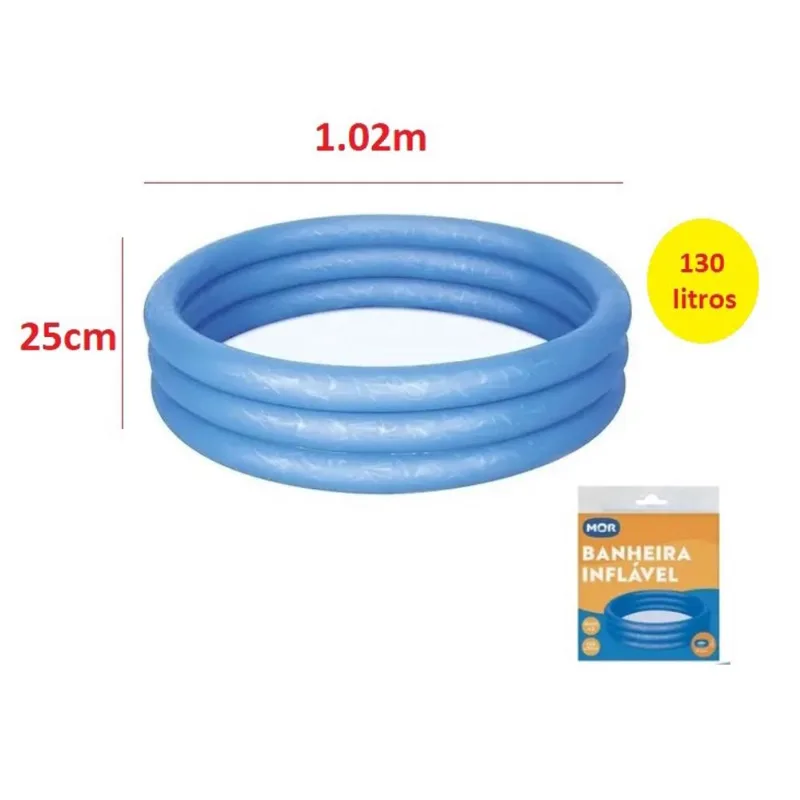 Piscina Banheira Inflável Infantil Azul 130 Litros Intex
