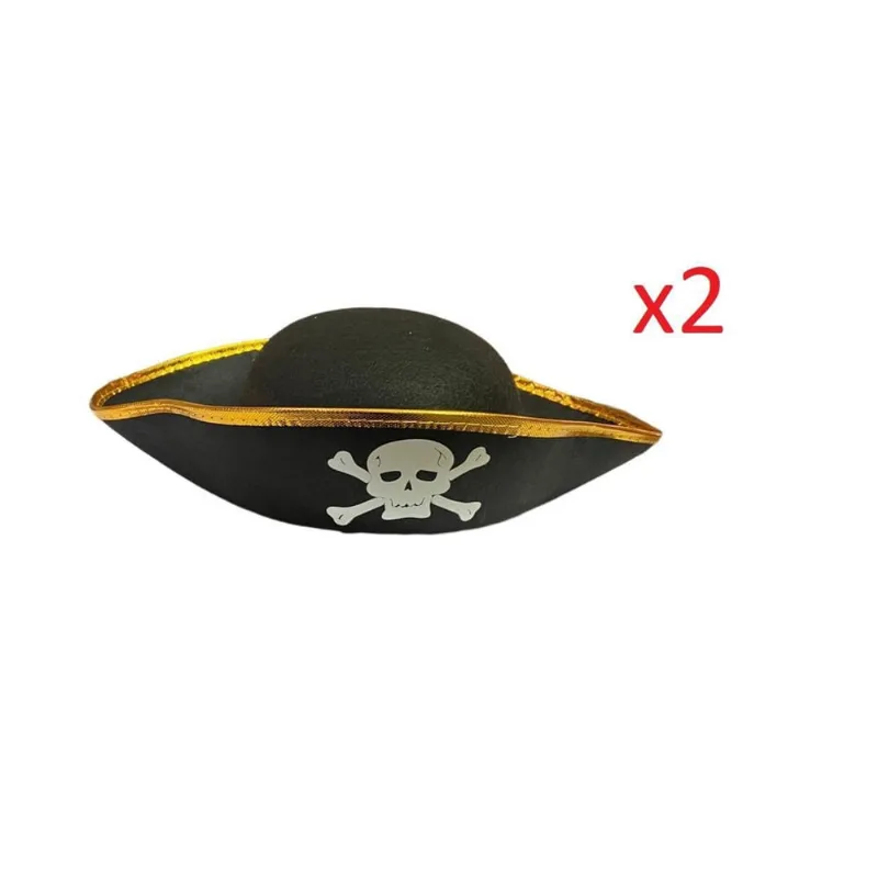 Adereço De Fantasia Chapéu De Pirata Infantil- Kit 2Unidades