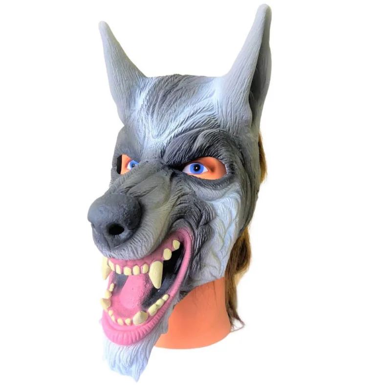 Fantasia Máscara Lobo Mau de Látex Adulto/ Infantil Festa