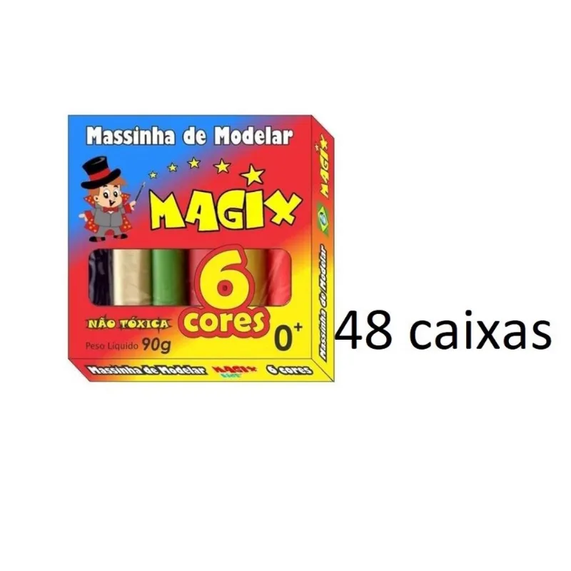 Massinha De Modelar Magica 6 Cores Educativo Atóxica-48cxs