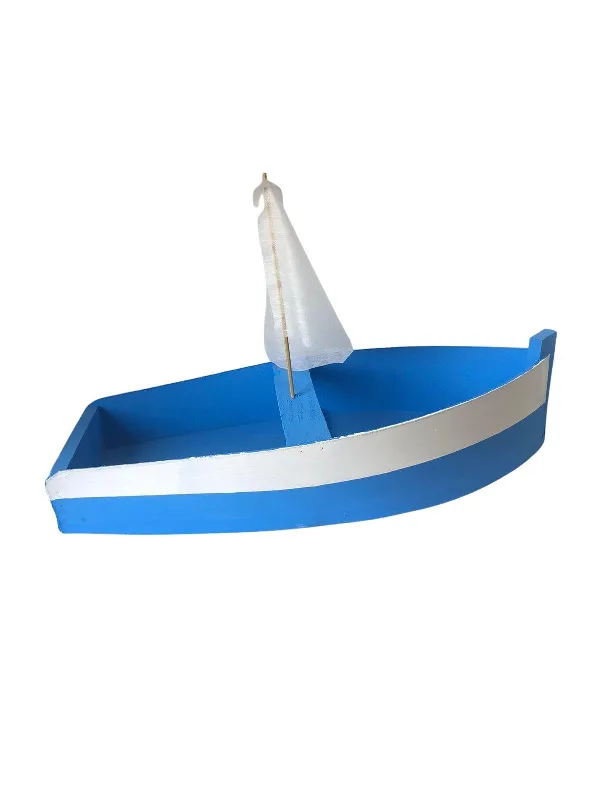 Barco Iemanjá 40cm De Madeira Para Oferenda Reveillon