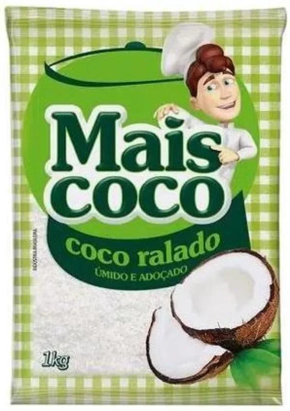 Coco Ralado Úmido Adoçado Mais Coco Pacote 1 Kilo - Não Informado - Mercearia