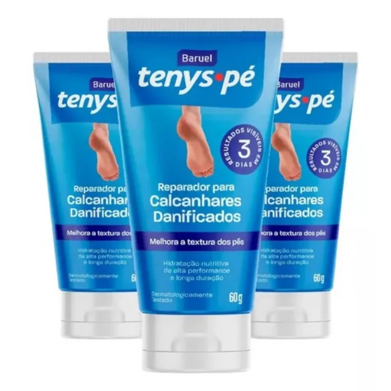 3 Creme Reparador Para Calcanhares Danificados Tenys Pé 60g