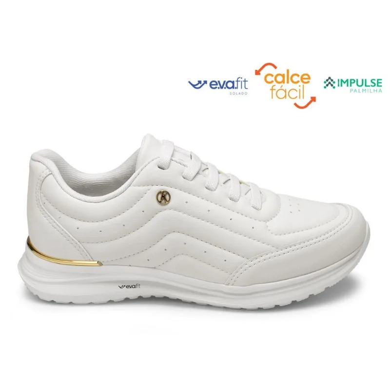 Tênis Branco Esportivo Kolosh Confortável K8428b Lançamento - Feminino