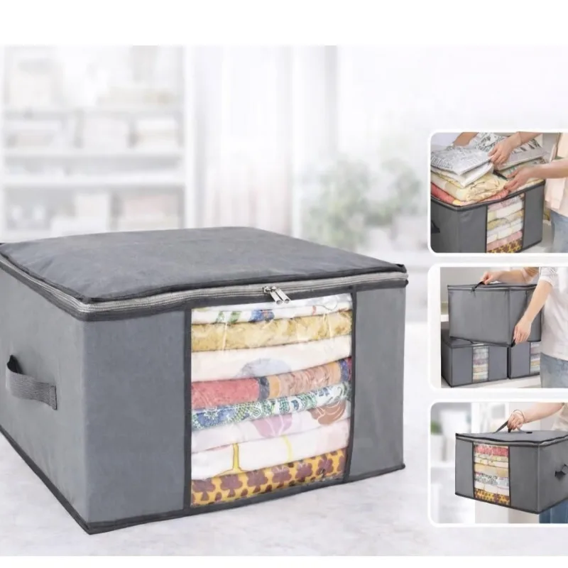 Caixa Organizadora Dobravel Saco Organizaodr Grande Edredom Guarda Roupas Ziper Alça Multiuso Closet Cobertor Brinquedo - OUTRAS - Casa E Construção