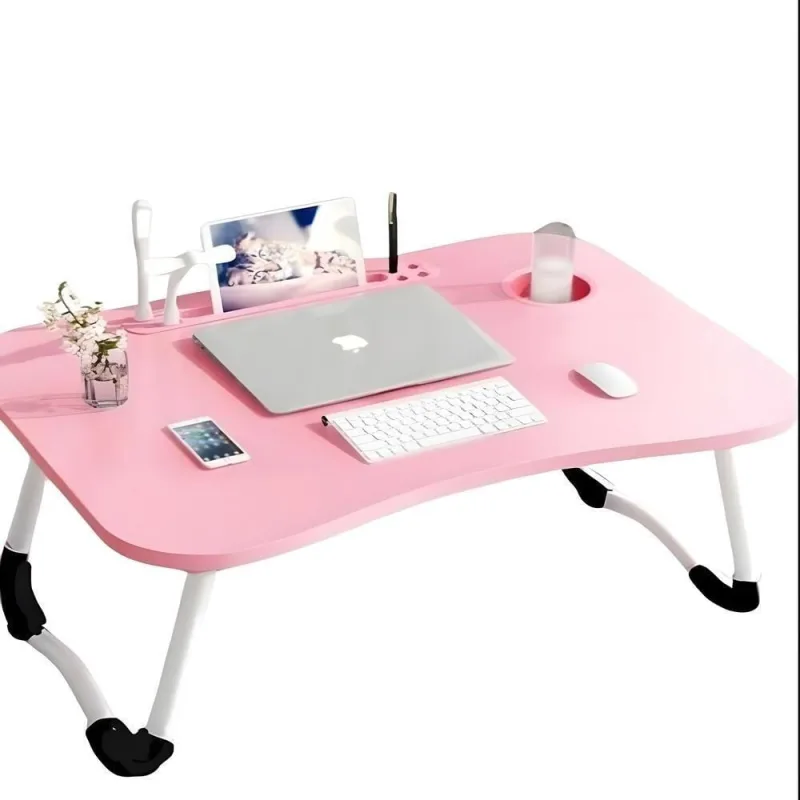 Mesa para Notebook Portátil Usb com Ventilador e Iluminação em MDF-MDP 40cm Rosa - OUTRAS - Móveis