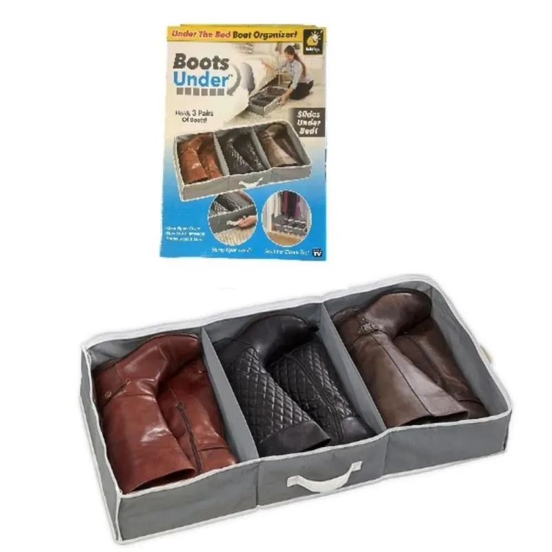 Sapateira Organizadora para Botas Salto Alto Dobrável 3 Pares em TNT com Zíper para Debaixo da Cama - OUTRAS - Livros