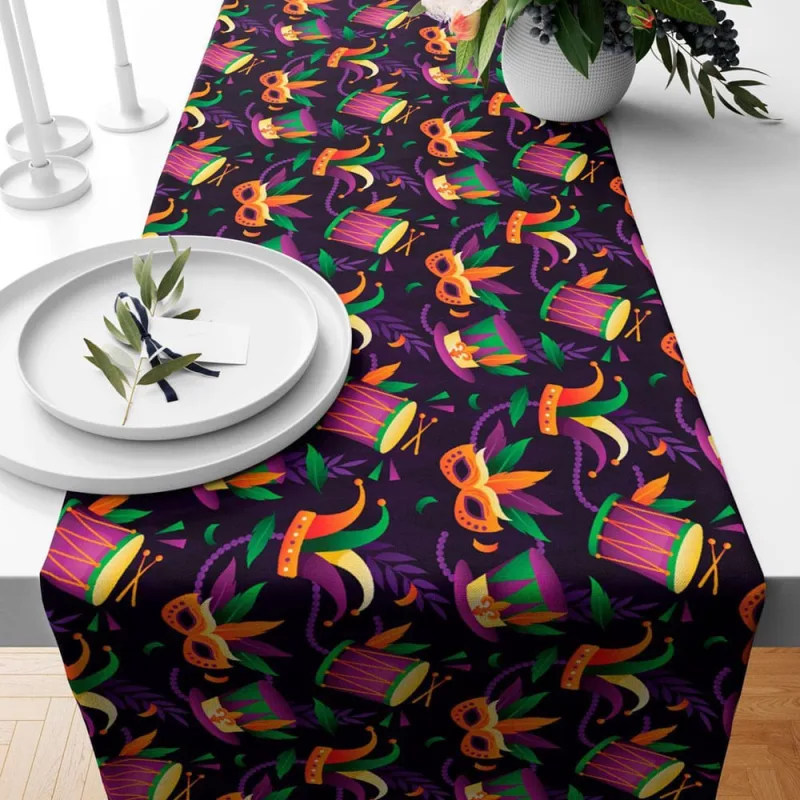 Trilho Caminho De Mesa Carnaval 200Cm X 40Cm - Não Disponível - Cama, Mesa E Banho