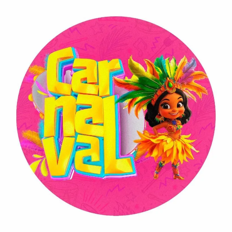 Painel Redondo Carnaval Em Tecido Sublimado 1,50M X 1,50M