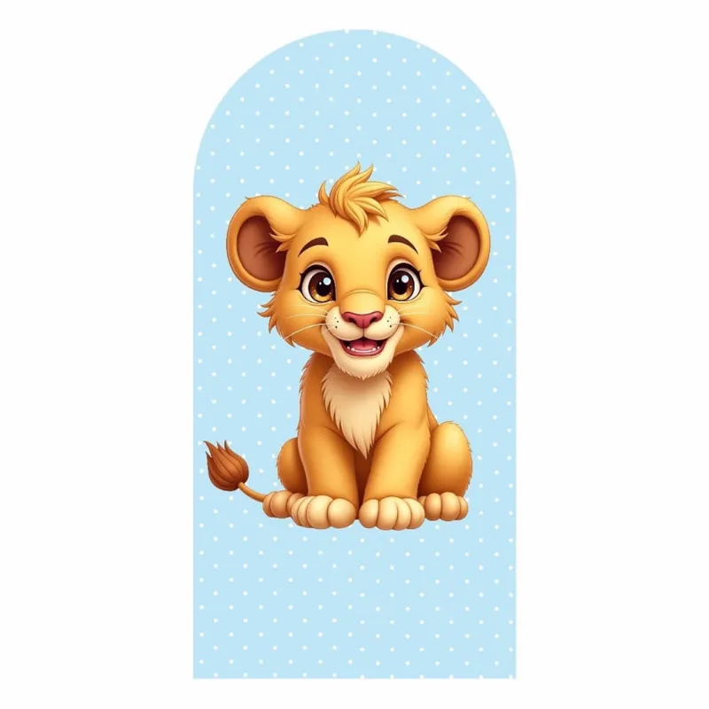Painel Romano Safari Cute Decoração Em Tecido 200X100Cm