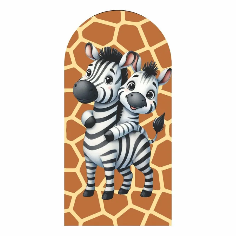 Painel Romano Safari Cute Decoração Em Tecido 200X100Cm