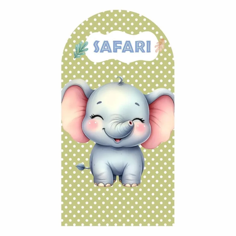 Painel Romano Safari Cute Decoração Em Tecido 200X100Cm