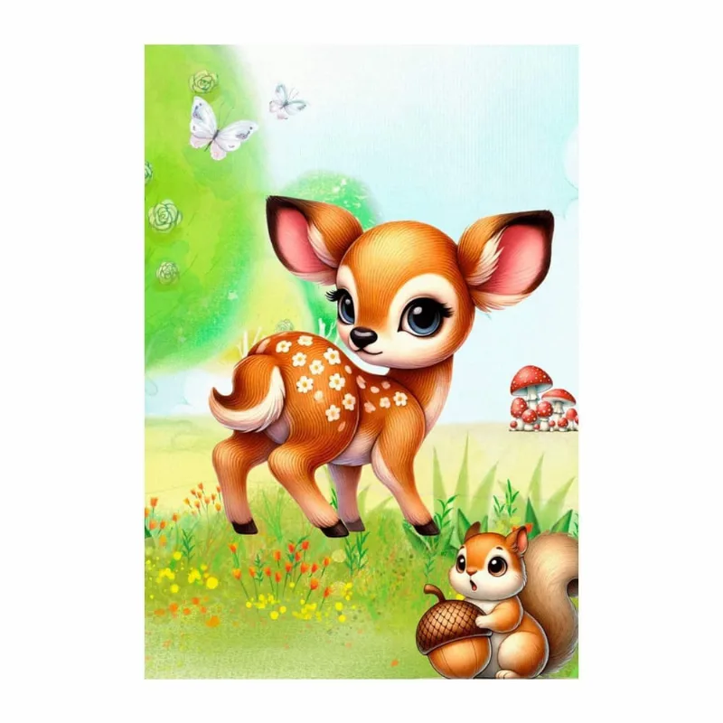 Painel De Festa Bosque Retangular 3D Casadinho 1,50M X 2,20