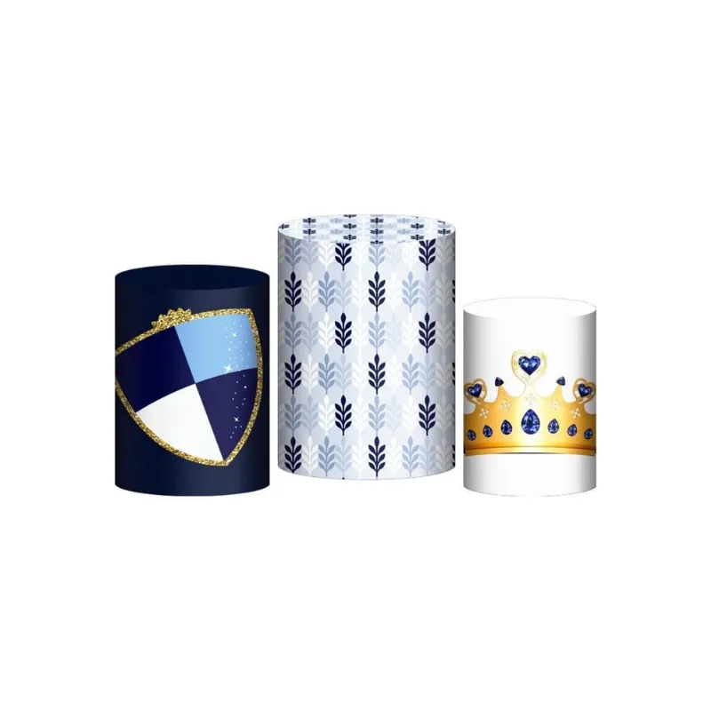 Trio Capas Cilindros Ursinho Príncipe Em Tecido Sublimado