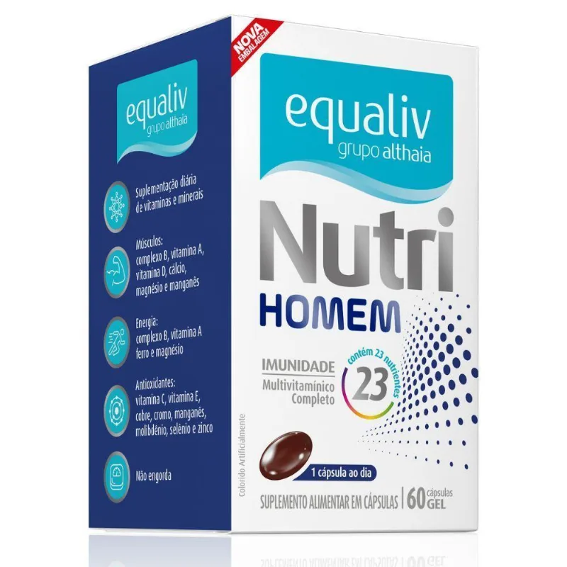Multivitaminico Nutri Homem Imunidade 60 Cápsulas Equaliv