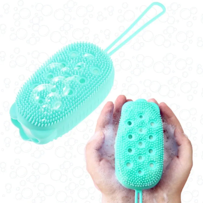 Esponja De Silicone Para Banho 2In1 Reservatório Sabonete