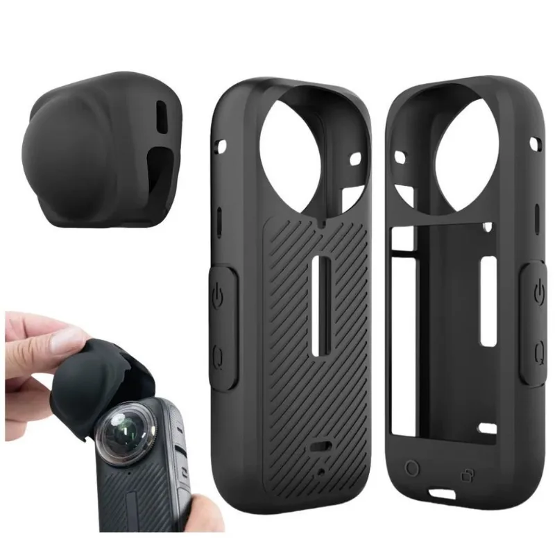 Capinha Silicone Com Protetor Lente Para Câmera Insta 360 X4