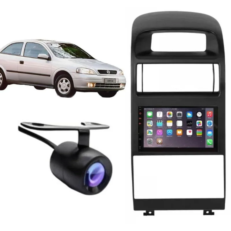 Central Multimídia Automotiva 2 Din MP5 Astra 7 Full Touch Screen Bluetooth USB com Câmera de Ré