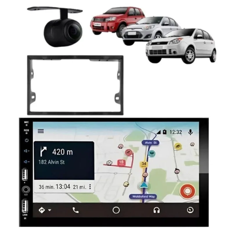 Central Multimídia MP5 DVD 2DIN 7810H 710H com Bluetooth e Câmera de Ré para Polo Sedan
