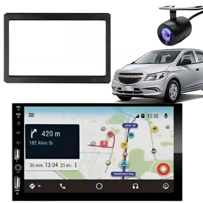 Central Multimídia Automotiva Automotivo 2 DIN MP5 Player 7 Polegadas com USB