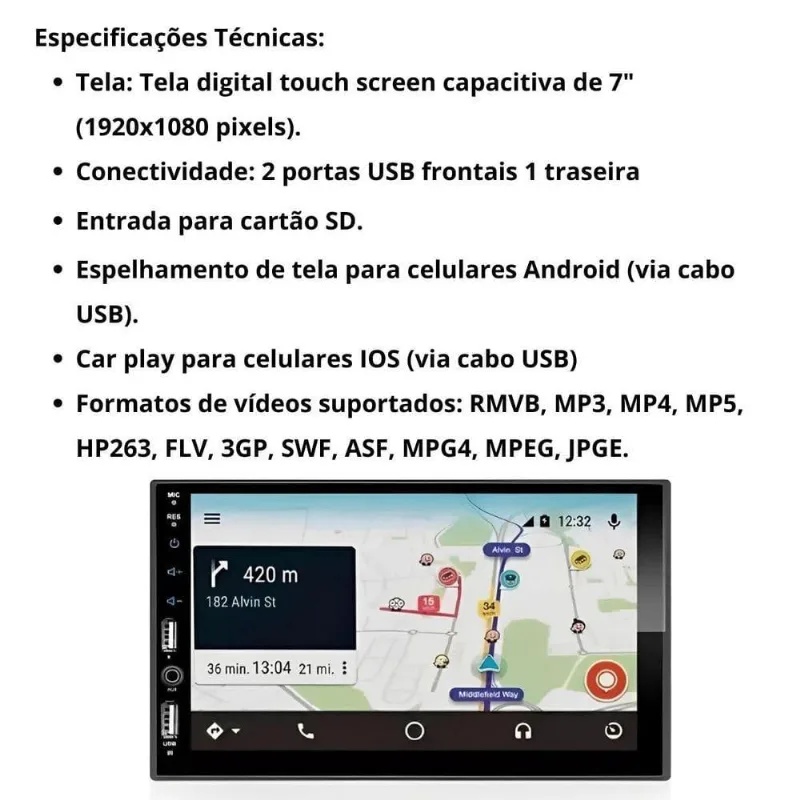 Central Multimídia Automotiva Mp5 Dvd Bluetooth Com Moldura E Câmera Para Strada G3 Cinza Brilhante