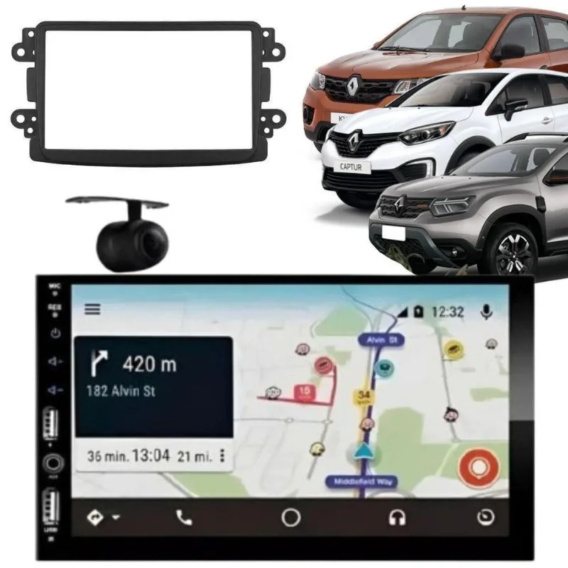 Central Multimídia Automotiva 2 Din Mp5 Player 7 Polegadas Com Bluetooth Usb Câmera De Ré Moldura