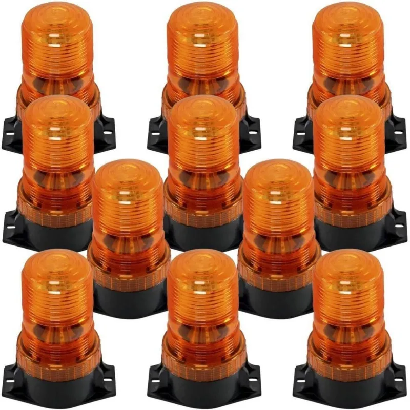 Kit 10 Giroflex Sinalizador de LED para Veículos Lux Led Bivolt 9V a 30V Amarelo Pruden Auto